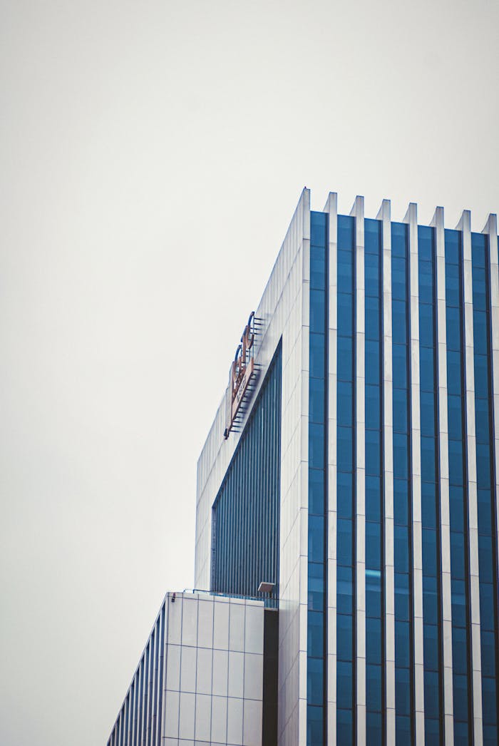 Contemporary architectural design of a skyscraper in Nairobi, Kenya.